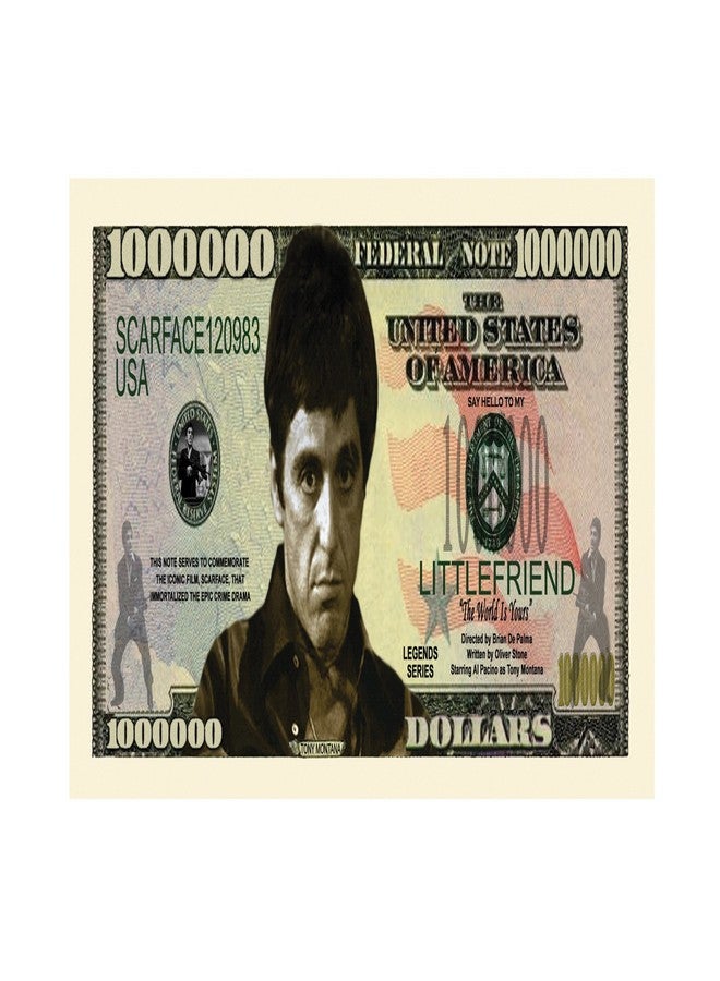 American Art Classics مجموعة من 5 قطع من روائع الفن الأمريكي - ورقة نقدية من فئة مليون دولار من فيلم Scarface بطولة آل باتشينو - أفضل هدية لمحبي هذا الفيلم الكلاسيكي - Image 2